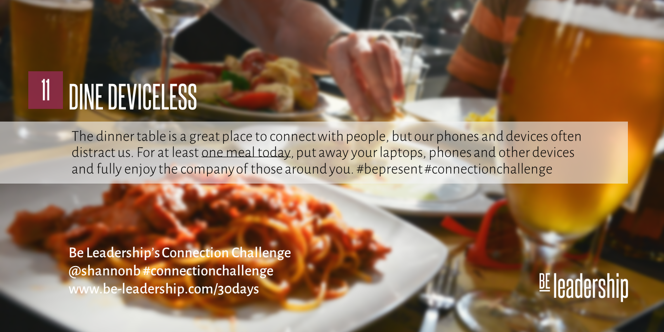 Day 11 Connection Challenge: Dine Deviceless
