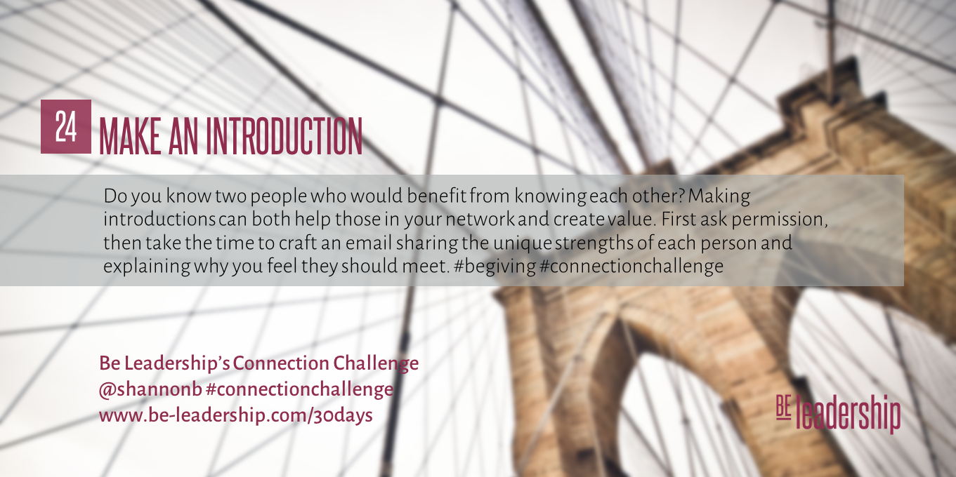 Day 24 Connection Challenge: Make an Introduction