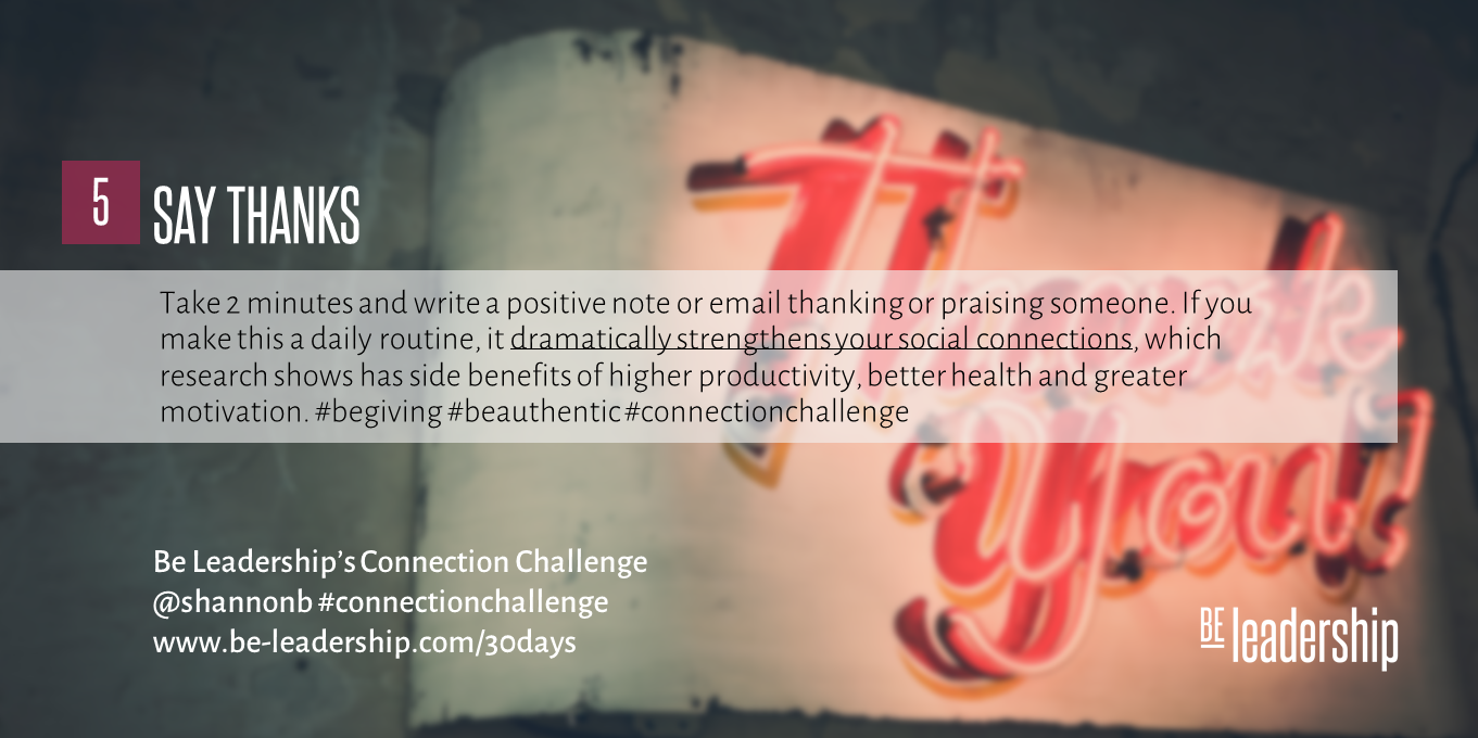 Day 5 Connection Challenge: Say Thanks