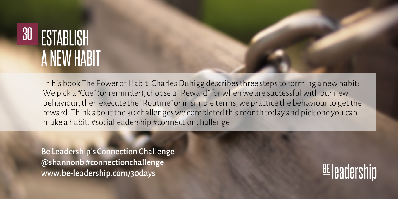 Day 30 Connection Challenge: Establish a New Habit